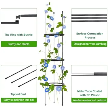 Adjustable Garden Trellis and Tomato Cages for All Plants