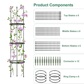 Adjustable Garden Trellis and Tomato Cages for All Plants