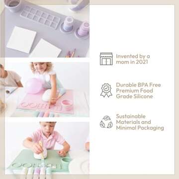 Cheek's Paper Room-Creator Original Silicone Craft Mat for Painting and Crafts V.1.0 (Creamsicle) La...