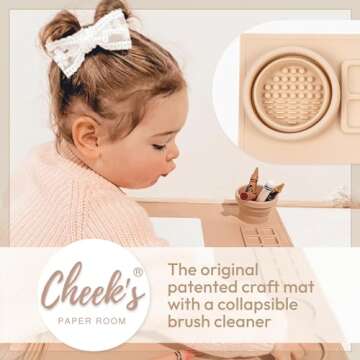 Cheek's Craft Mat with Brush Cleaner for Easy Crafting