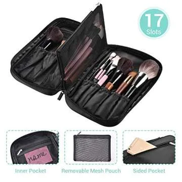 Portable BYOOTIQUE Makeup Brush Bag Organizer for Beauty
