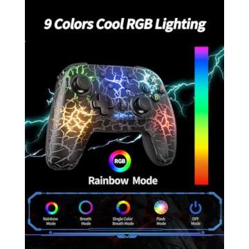 2 Pack Wireless Switch Controller, Compatible with Switch/Switch Lite/OLED/PC, 1000mAh Switch Pro Co...