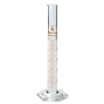 10ml Graduated Cylinder, Borosilicate 3.3 Glass, Single Metric Scale, Karter Scientific 213I10 (Single)