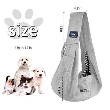 CUBY Dog and Cat Sling Carrier Soft Reversible Pouch