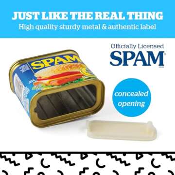 BigMouth Inc Fake SPAM Can Diversion Safe - Hidden Safe for Money Stash - Secret Compartment and Hidden Storage Fun Gag Gift Prank & Book Safe Alternative - 3"x3"x4.5"