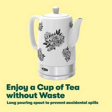 BELLA 1.5L Electric Ceramic Kettle, Black Floral