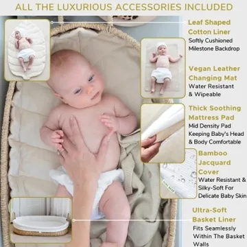 BEBE BASK Premium Nursery Bundle - Matching Baby Changing Basket & Baby Diaper Caddy Organizer - Handmade & Organic