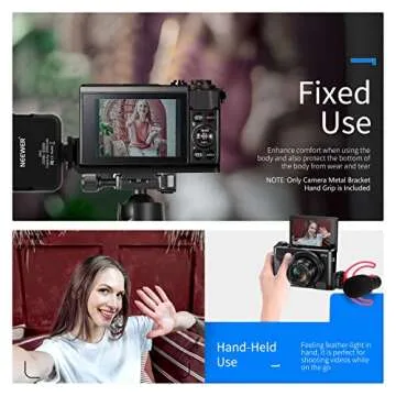 Neewer Metal Bracket Compatible with Canon G7X Mark II & Mark III, Camera Extension Base Plate with 1/4" Tripod Mount, Microphone Stand LED Light Vlogging Accessories