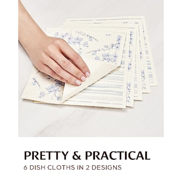 Reusable Swedish Dish Cloths - Eco-Friendly & Absorbent 6 Pack