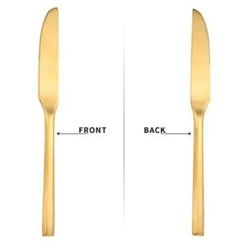 Zerophilo Matte Silverware Set Gold Flatware Set with Hexagon Handle 20 Pieces 18/0 Stainless Steel Cutlery Set Wedding Housewarming Gift Service for 4 (Matt gold)