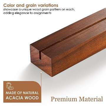 Tidita 20 pcs Acacia Wood Place Card Holder - Wooden Acrylic Sign Holder Table Decor - Picture Displ...