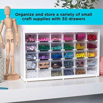 BLACK+DECKER Storage Organizer, 30 Drawer Modular Storage System, Easily Stackable (BDST40730FF)