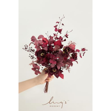 35pcs Ling's Moment Burgundy Floral Stems Set for Weddings