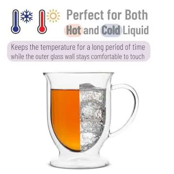 BTaT- Coffee Mug Set of 4 (12oz, 350ml) Double Wall Glass Coffee Cups, Tea Cups, Beer Glasses, Clear Mugs, Glass Cups