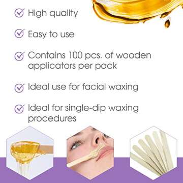Satin Smooth Hair Waxing Applicators 200 Pack for All Areas