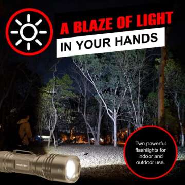 GearLight TAC LED Flashlight Pack - 2 Super Bright, Compact Tactical Flashlights with High Lumens fo...