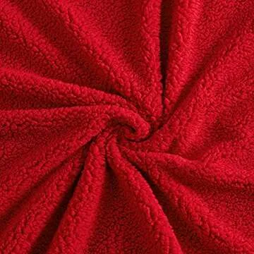 HOMORE Soft Fluffy Blanket Fuzzy Sherpa Plush Cozy Faux Fur Throw Blankets for Bed Couch Sofa Chair Decorative, 60''x80'' Red