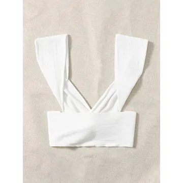 Floerns Twist Front Sweetheart Neck Crop Top for Women