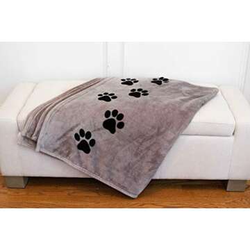 Pawprints Left by You Pet Memorial Blanket with Heartfelt Sentiment - Comforting Pet Loss/Pet Bereavement Gift