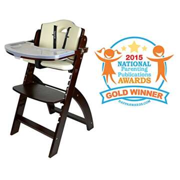 Abiie Beyond Junior Wooden High Chair with Tray - Convertible Baby Highchair - Adjustable High Chair...