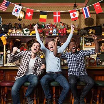 SATINIOR 200 Country Flags 164 ft International String Flags Bunting Banner World Flag Pennant Banne...