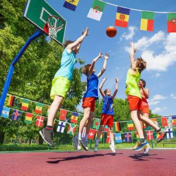 SATINIOR 200 Country Flags 164 ft International String Flags Bunting Banner World Flag Pennant Banner for Sports Game Events Grand Openings