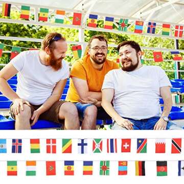 SATINIOR 200 Country Flags 164 ft International String Flags Bunting Banner World Flag Pennant Banner for Sports Game Events Grand Openings