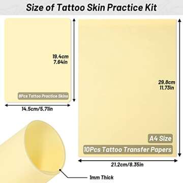 Modacraft 18Pcs Tattoo Practice Skin and Transfer Paper Kit