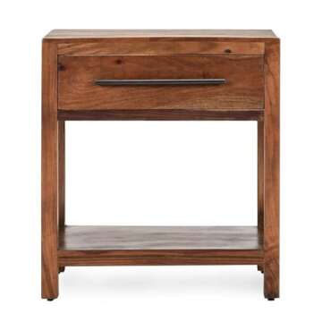 Kosas Home Wren One-Drawer Mango Wood End Table in Natural Brown