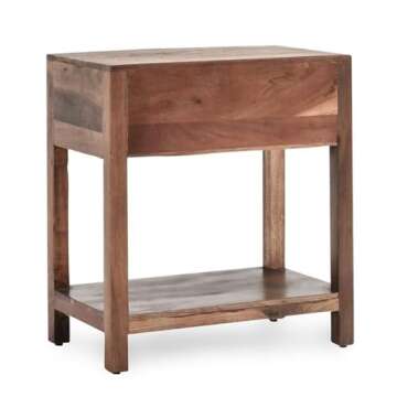 Kosas Home Wren One-Drawer Mango Wood End Table in Natural Brown