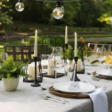 LampLust Flameless Taper Candles, Ivory Wax, 4 Pack, 7 Inch