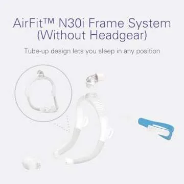 ResMed AirFit N30i Standard Frame - For Nasal CPAP Mask - Replacement CPAP Accessories - QuietAir Technology - Without Headgear Medium Cushion