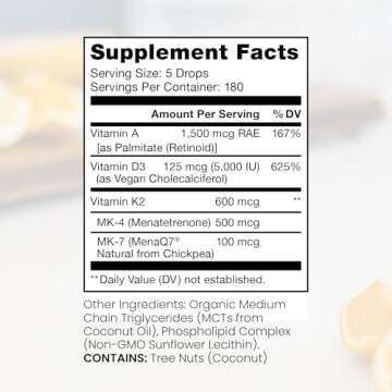 Pure TheraPro Rx Vegan A-D-K Drops - Superior Absorption for Immunity & Bone Health - 20mL