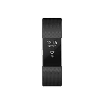 Fitbit Charge 2 Heart Rate + Fitness Wristband, Black, Large (International Version)