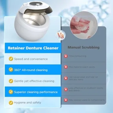 Aotuda Ultrasonic Retainer Cleaner 45kHz for Dentures