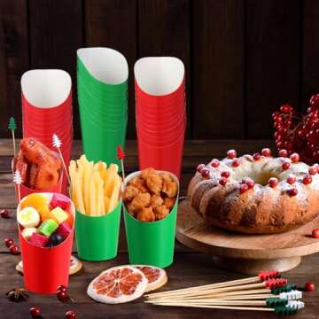 200 Pcs Christmas Charcuterie Cups & Cocktail Picks for Parties