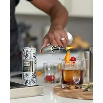 DRY Sparkling Non-Alcoholic Botanical Bubbly, 4 Clean Ingredients, Delicious Way to Be Sober & Social, Zero Proof Mocktail Mixer, Multi-Use Beverage, Pack of 12