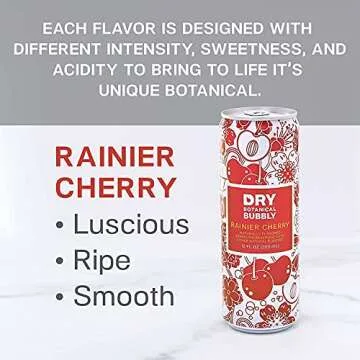 DRY Sparkling Non-Alcoholic Botanical Bubbly, 4 Clean Ingredients, Delicious Way to Be Sober & Social, Zero Proof Mocktail Mixer, Multi-Use Beverage, Pack of 12