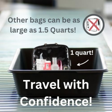 BORSALI TSA Approved Quart Size Toiletry Bag - 2 Pack