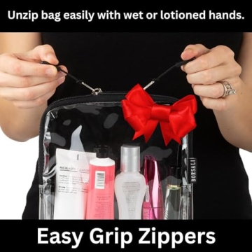 BORSALI TSA Approved Quart Size Toiletry Bag - 2 Pack