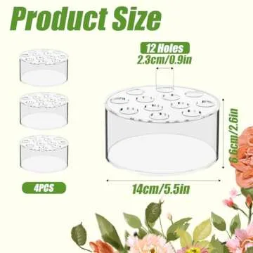 ToBeAce 4 Pcs Acrylic Flower Vase, Round Clear Acrylic Vases Floral Centerpiece for Dining Tables We...