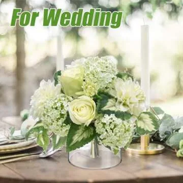 ToBeAce 4 Pcs Acrylic Flower Vase, Round Clear Acrylic Vases Floral Centerpiece for Dining Tables Wedding Centerpiece Table Decorations Low Flower Vases with 12 Holes for Party Wedding Birthday Decor