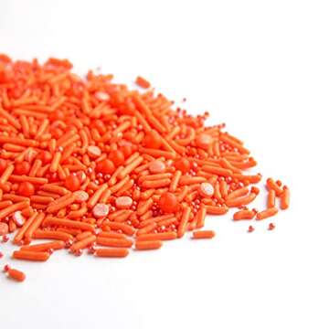 Sweets Indeed Sprinkles, Edible Sprinkle Mix, Perfect for Cake Decorations, Baking, Ice Cream, Cookies, Cupcake Topper, 6.25 ounces (Orange)