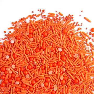 Sweets Indeed Sprinkles, Edible Sprinkle Mix, Perfect for Cake Decorations, Baking, Ice Cream, Cookies, Cupcake Topper, 6.25 ounces (Orange)