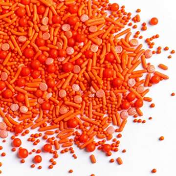 Sweets Indeed Sprinkles, Edible Sprinkle Mix, Perfect for Cake Decorations, Baking, Ice Cream, Cookies, Cupcake Topper, 6.25 ounces (Orange)