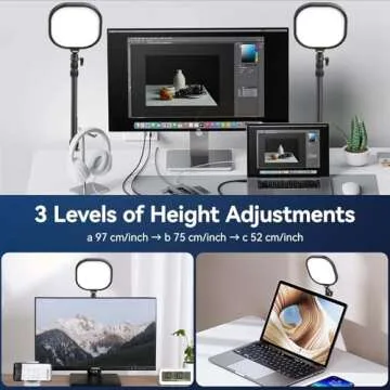 ULANZI K7 Streaming Video Conferencing Light with Stand C-Clamp, Brightness/Color Temperature Adjustable 15W Ring Light Key Light for Video Calls Zoom Meeting Home Office Monitor Webcam Light