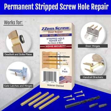 EZ Fix Door Hinge Repair Kit for Stripped Screws