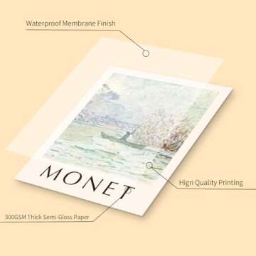 QIAOMICS Wall Art Prints Aesthetic,Flower Market Wall Art Prints for Bedroom,Monet&Van Gogh Wall Art Poster,Colorful Abstract Girls Room Decor Floral Drawing Posters for Livingroom Wall Decor