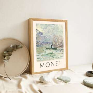 QIAOMICS Wall Art Prints Aesthetic,Flower Market Wall Art Prints for Bedroom,Monet&Van Gogh Wall Art Poster,Colorful Abstract Girls Room Decor Floral Drawing Posters for Livingroom Wall Decor