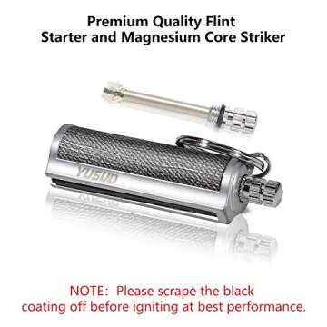 HUOWA YUSUD 2 Pack Permanent Match Infinity Lighter with Multitool Keychain, Reusable Waterproof Match Strike Anywhere, Forever Flint Fire Starter for Outdoor Survival Tool for men